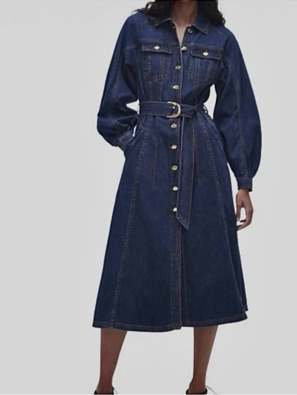 Aje Colorado Denim Midi Shirtdress